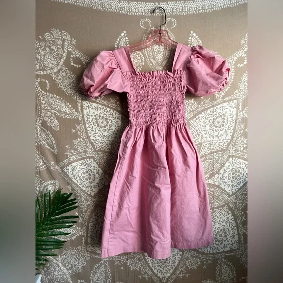 Lisa Says Gah Baby Pink Puff Sleeve Smocked Bodice Mini Dress - Picture 7 of 7
